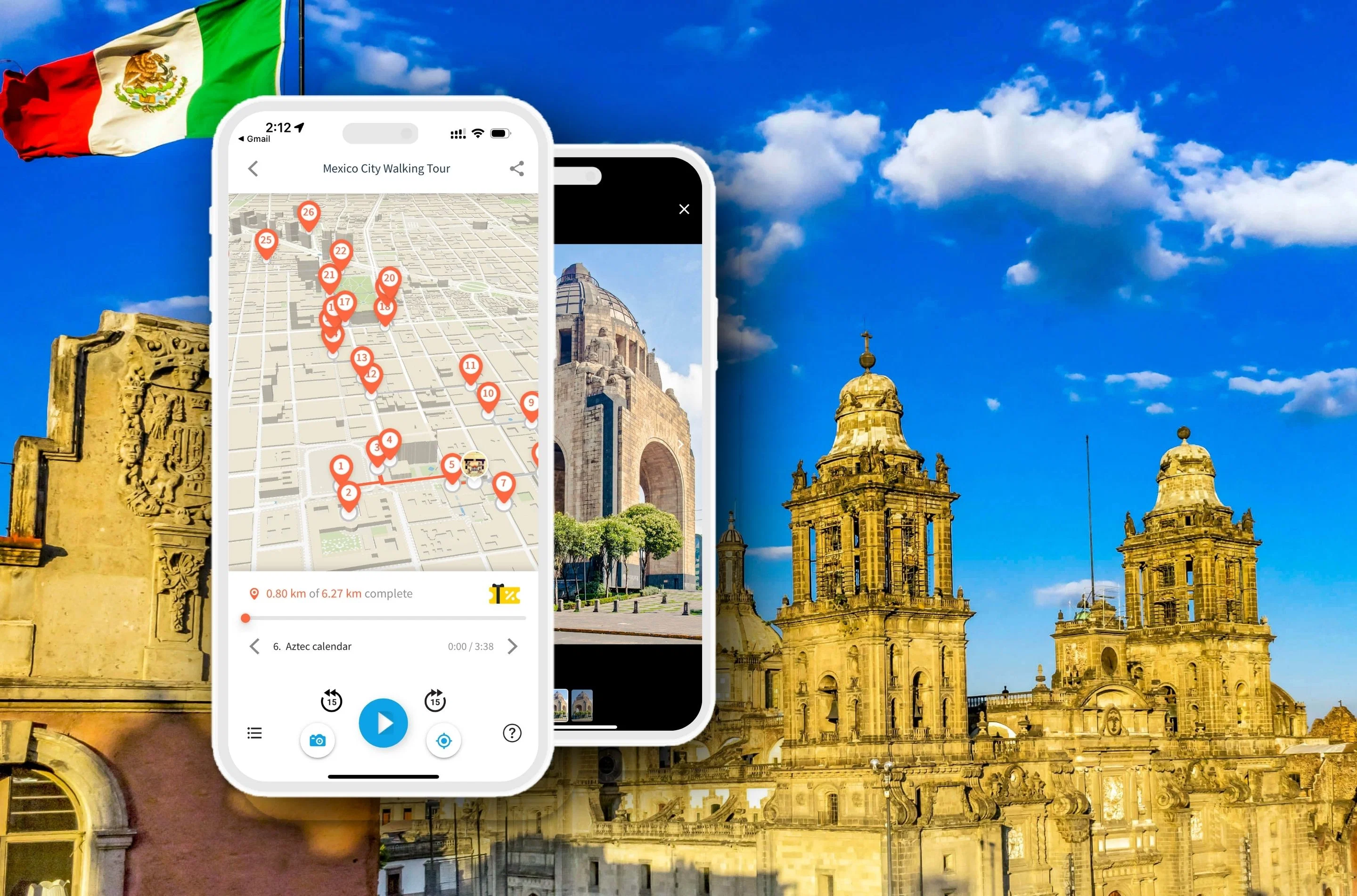 Mexico City Walking Tour with Audio Guide App