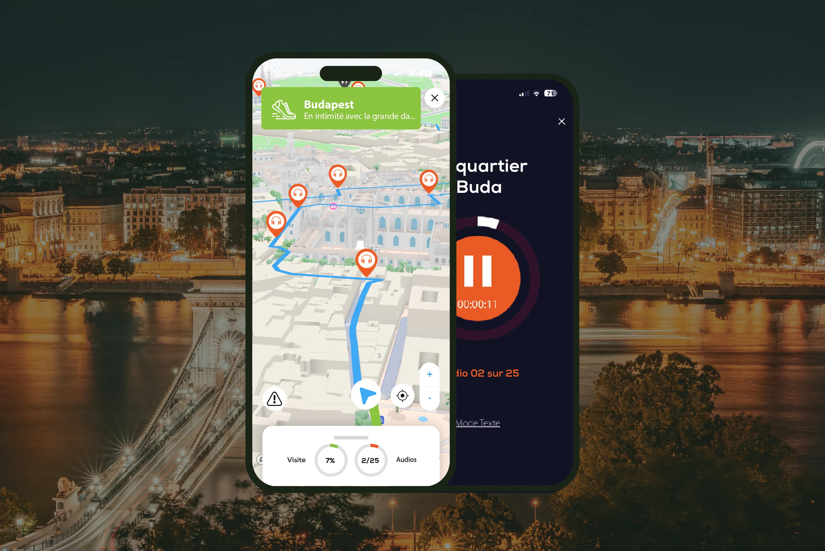 Budapest Visite audioguidée à pied 3h45 et 23 commentaires audios