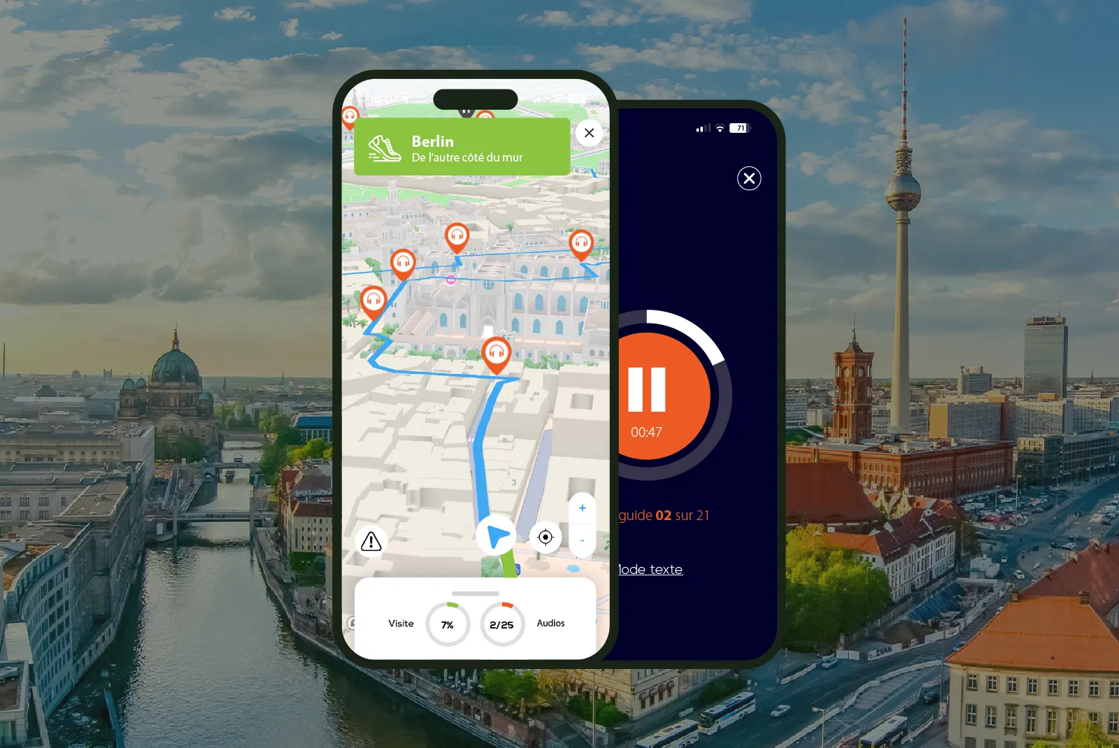 Berlin Visite audioguidée à pied 2h40 et 30 commentaires audios
