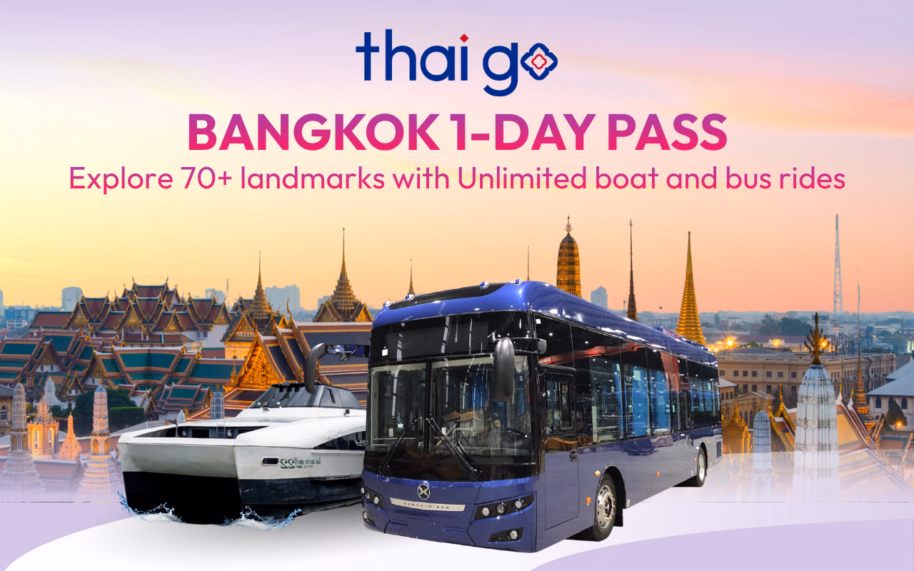 ThaiGo 1-Day Pass: Bangkok City & River Sightseeing by Boat & Bus