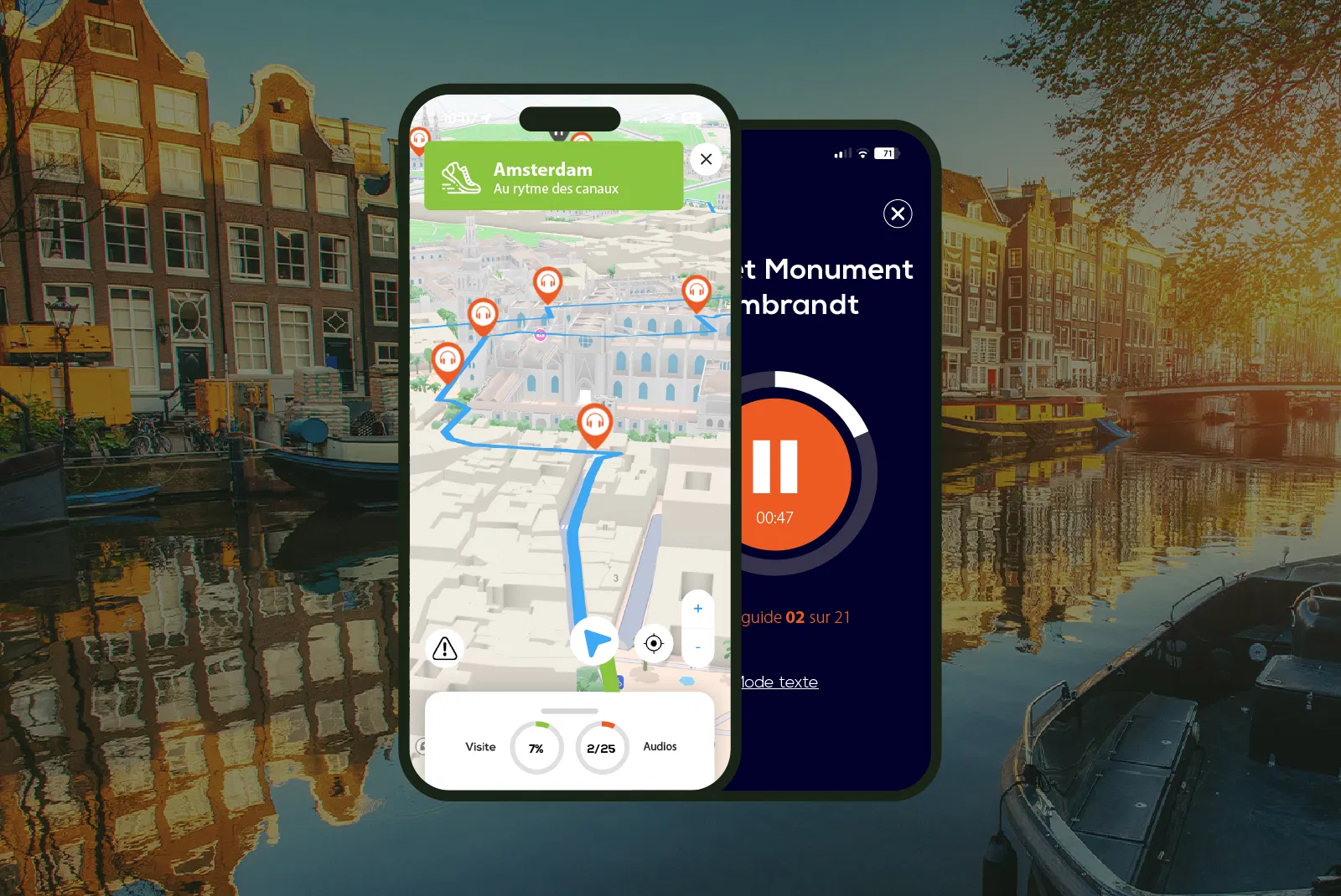Amsterdam Visite audioguidée à pied 3h00 et 21 commentaires audios