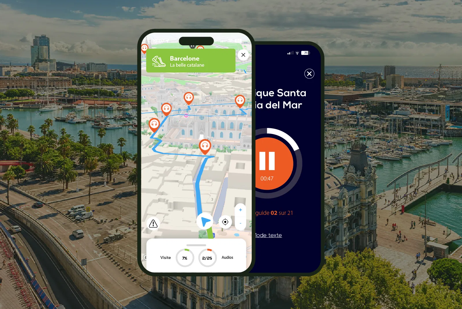 Barcelone Visite audioguidée à pied 2h30 et 26 commentaires audios