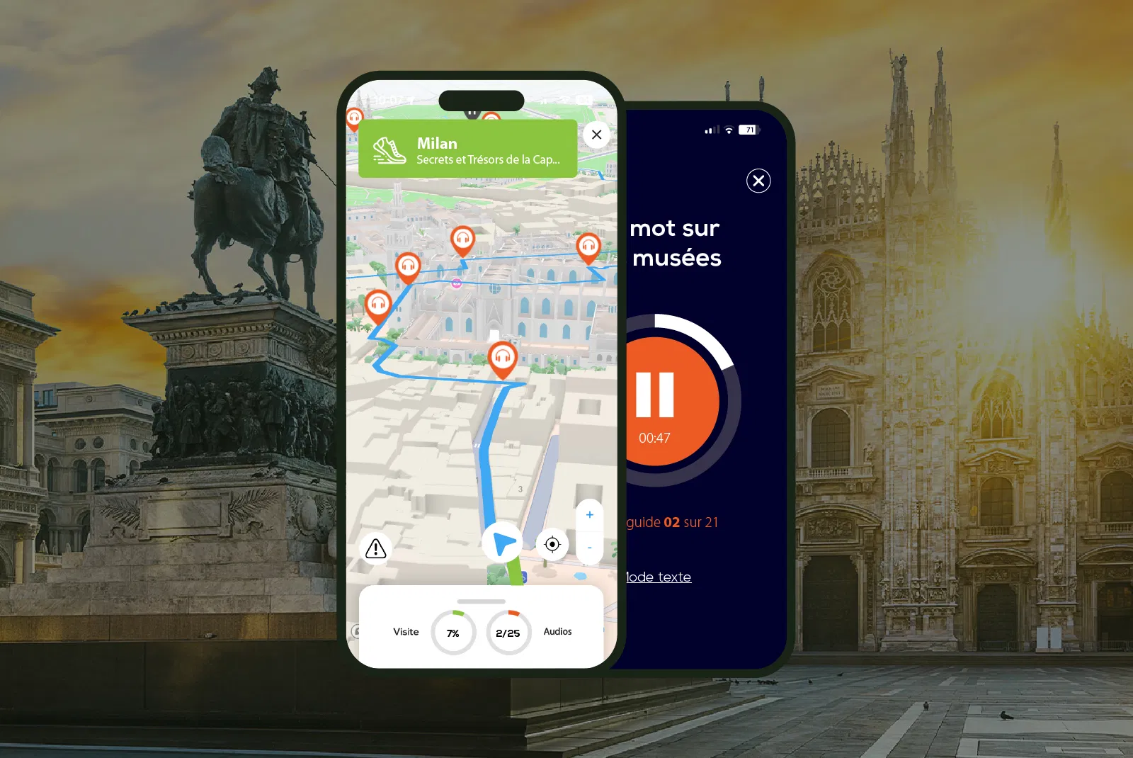 Milan Visite audioguidée à pied 3h00 et 23 commentaires audios