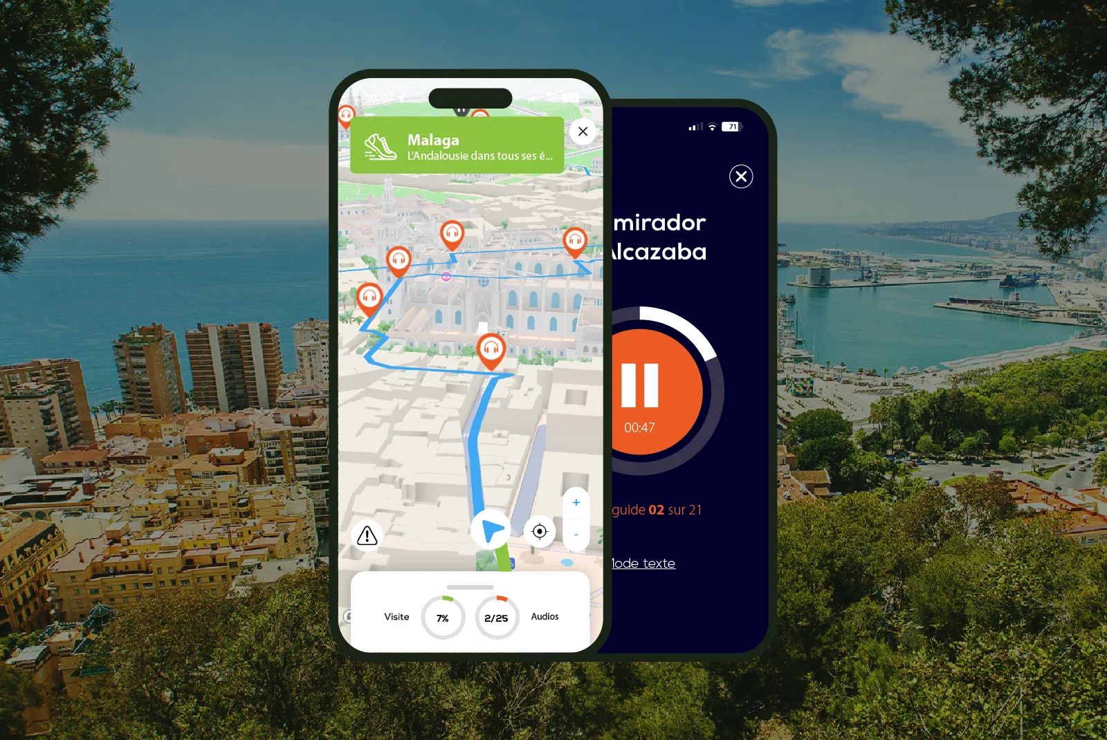 Malaga Visite audioguidée à pied 2h15 et 24 commentaires audios