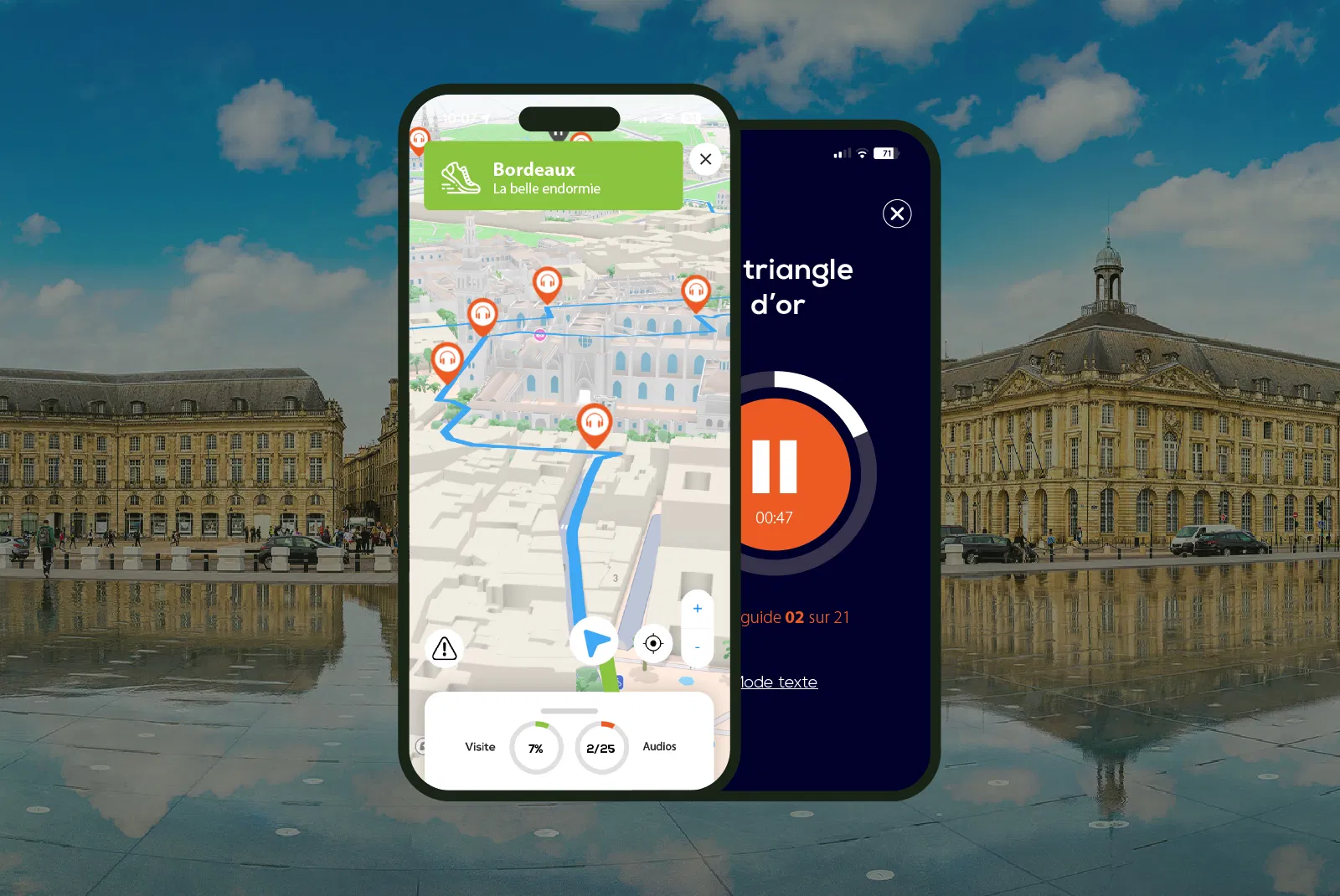 Bordeaux Visite audioguidée à pied 2h30 et 29 commentaires audios