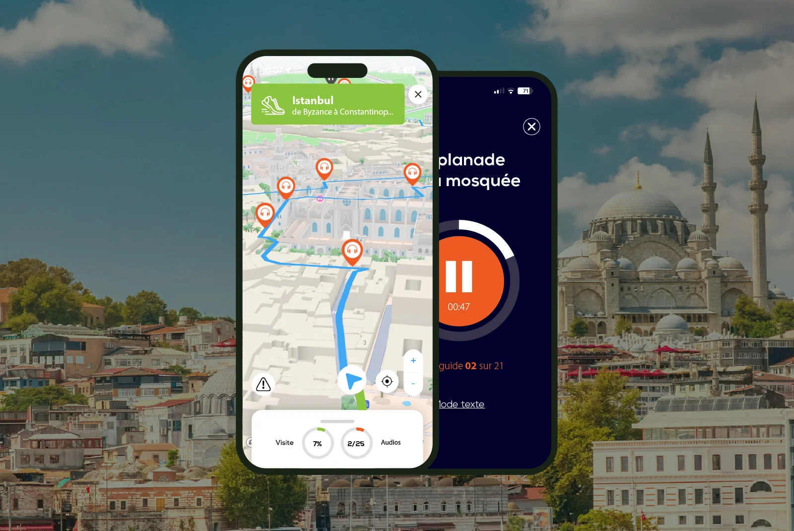 Istanbul Visite audioguidée à pied 3h et 22 commentaires audios