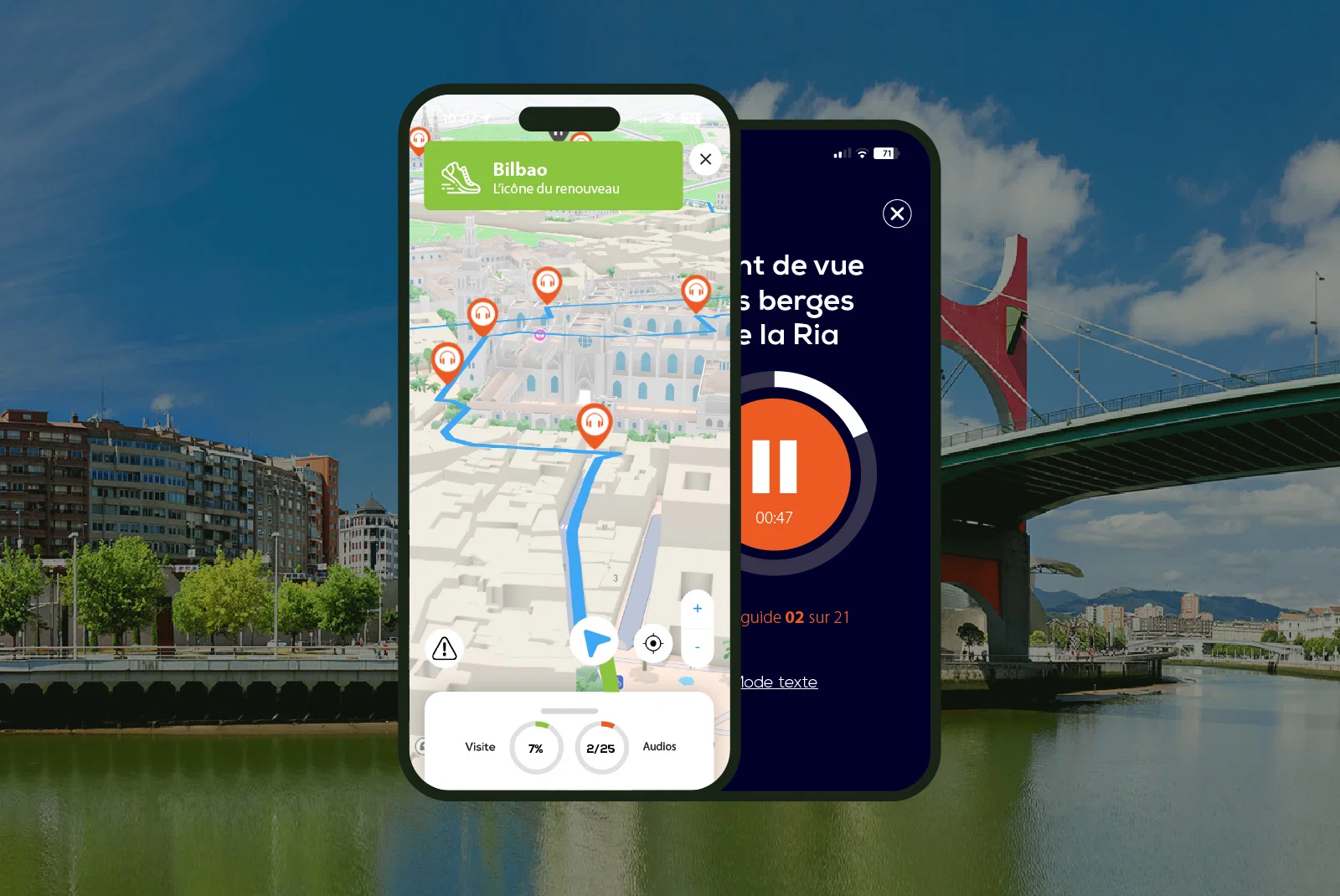 Bilbao Visite audioguidée à pied 3h00 et 21 commentaires audios