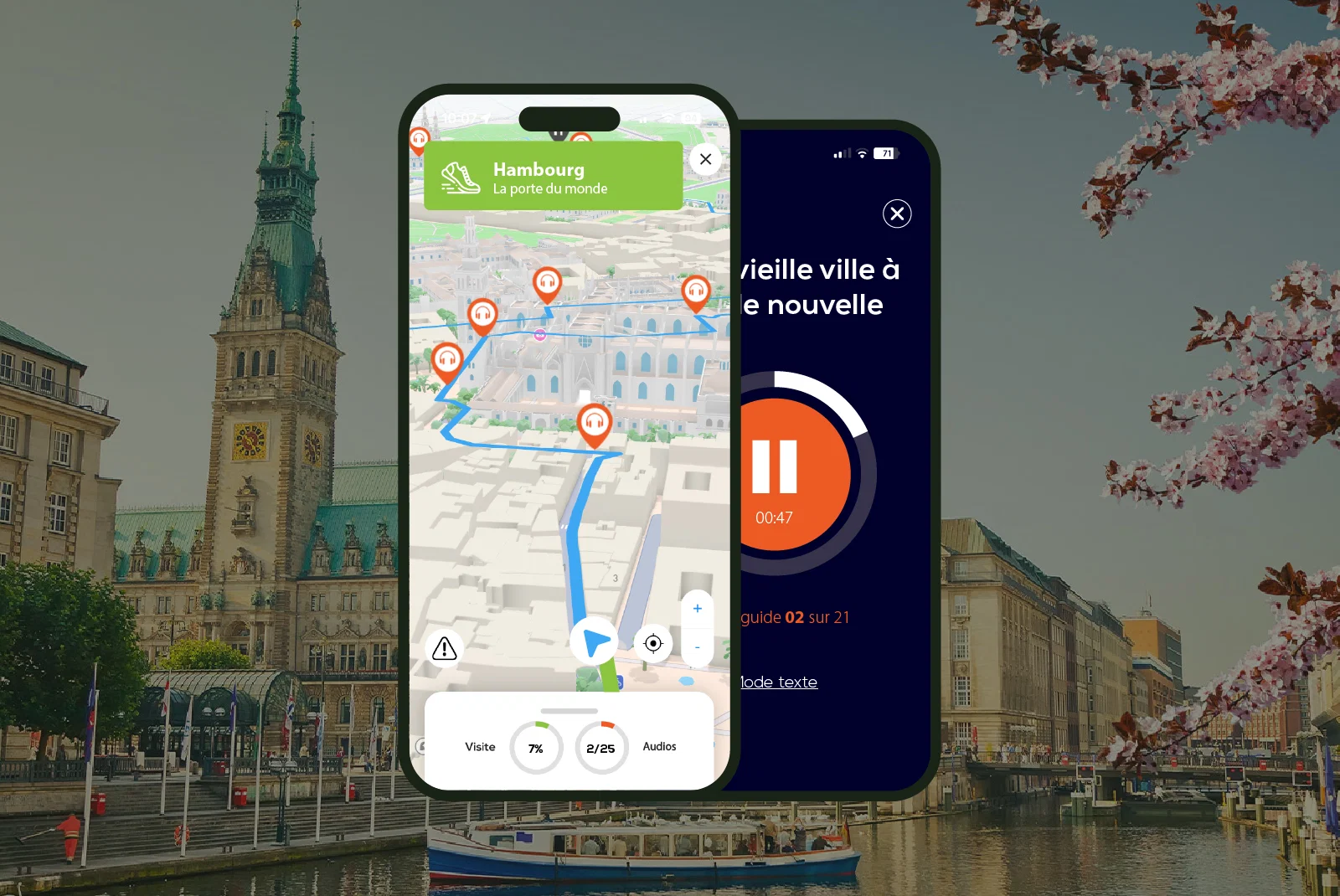 Hambourg Visite audioguidée à pied 3h10 et 24 commentaires audios