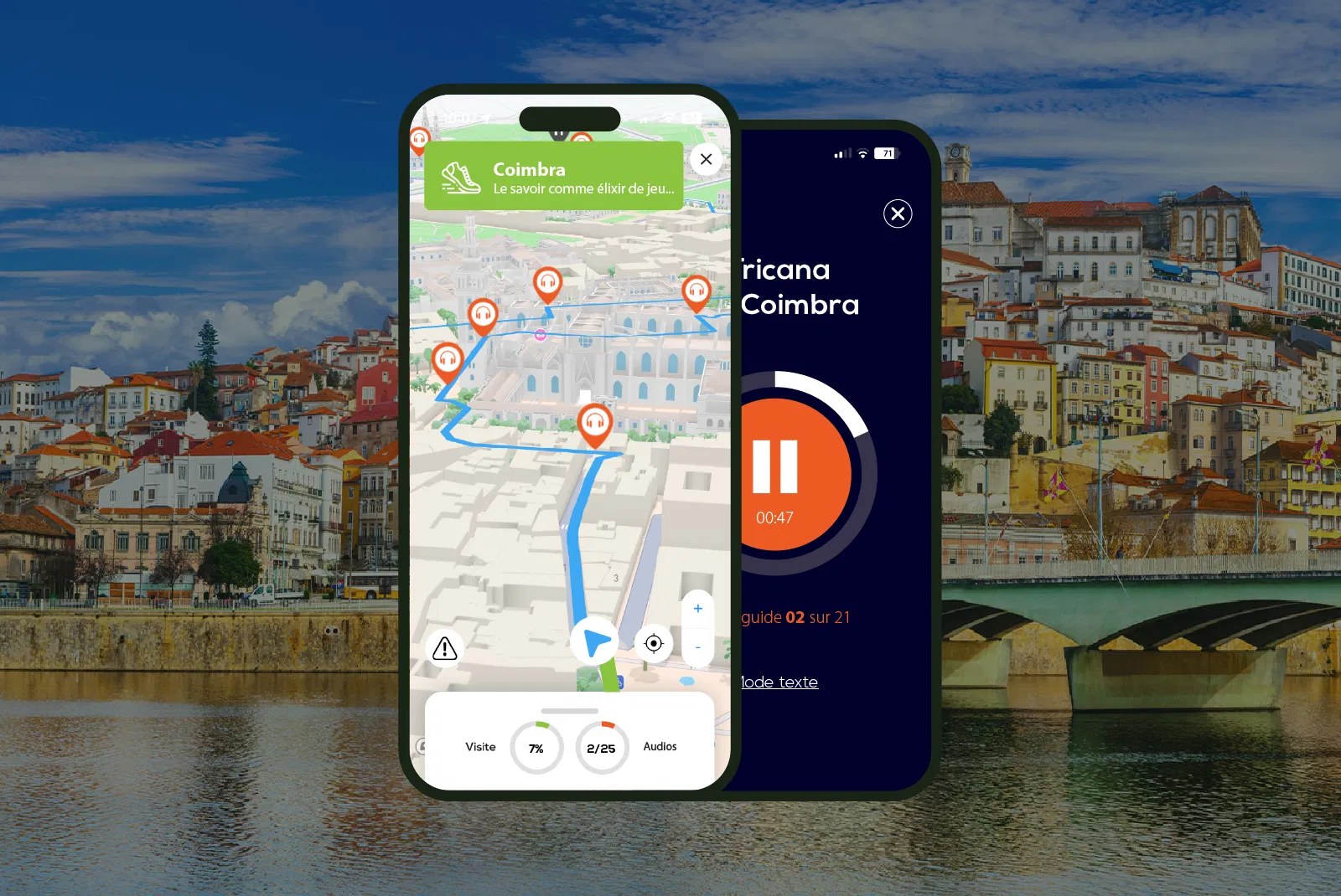 Coimbra Visite audioguidée à pied 2h25 et 25 commentaires audios