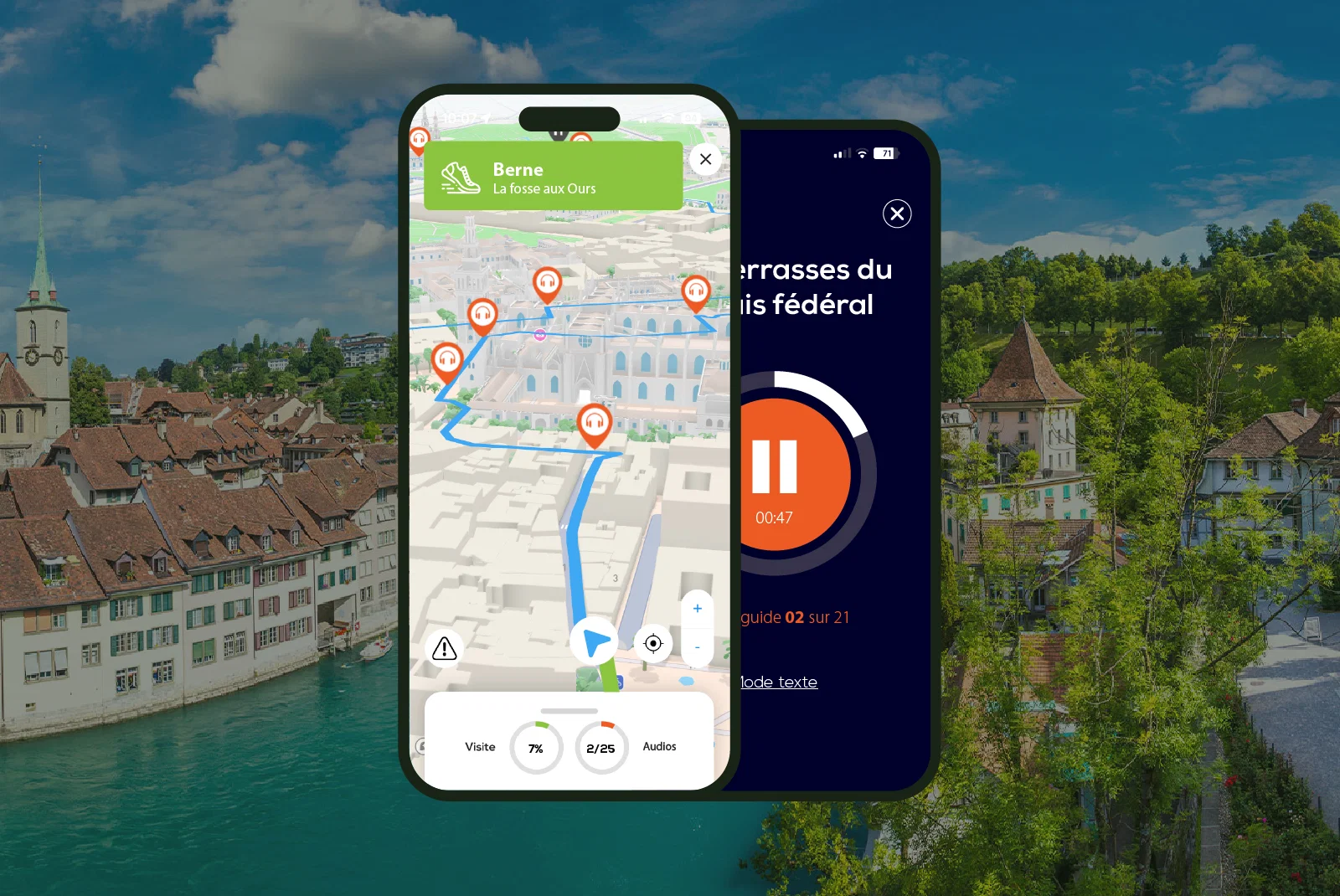 Berne Visite audioguidée à pied 1h50 et 23 commentaires audios