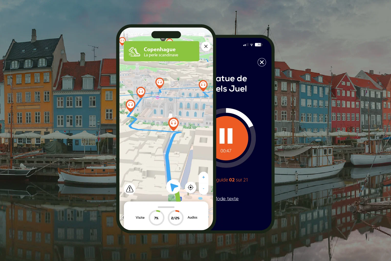 Copenhague Visite audioguidée à pied 3h30 et 29 commentaires audios