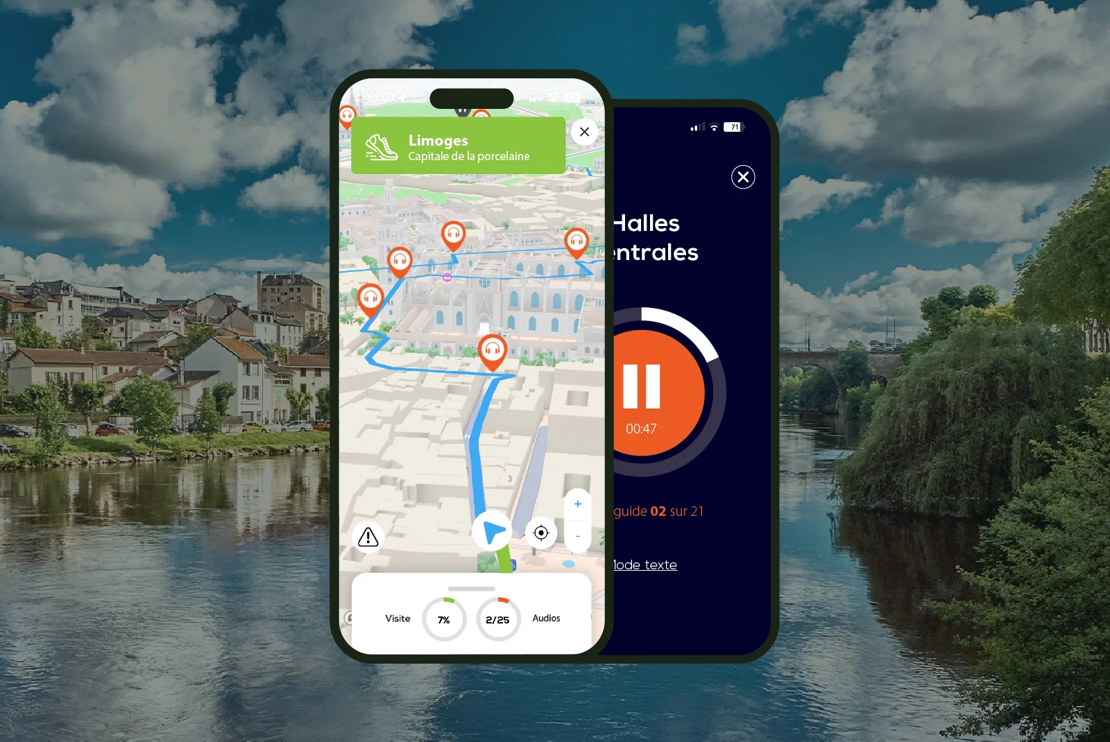 Limoges Visite audioguidée à pied 2h15 et 17 commentaires audios