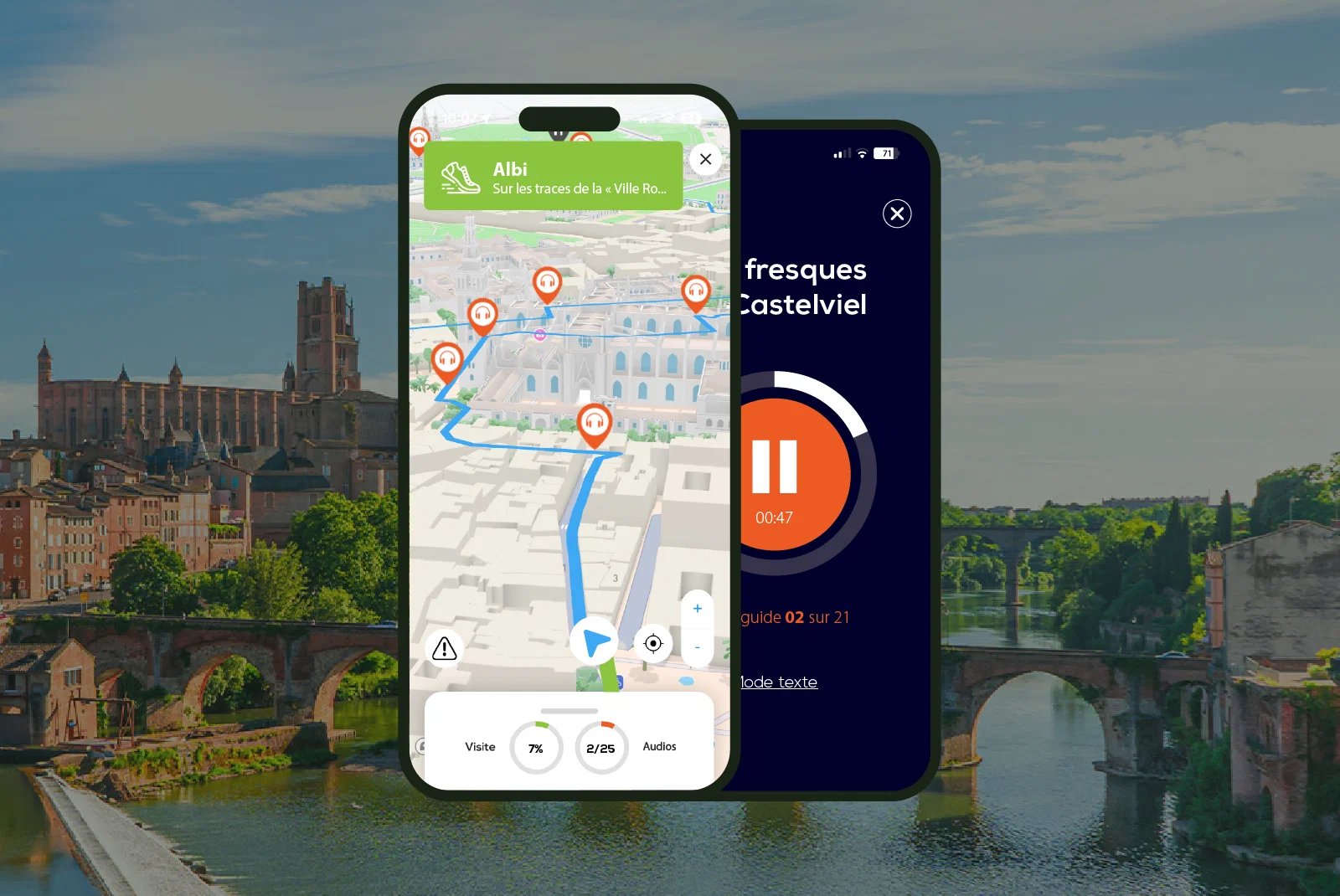 Albi Visite audioguidée à pied 1h40 et 26 commentaires audios
