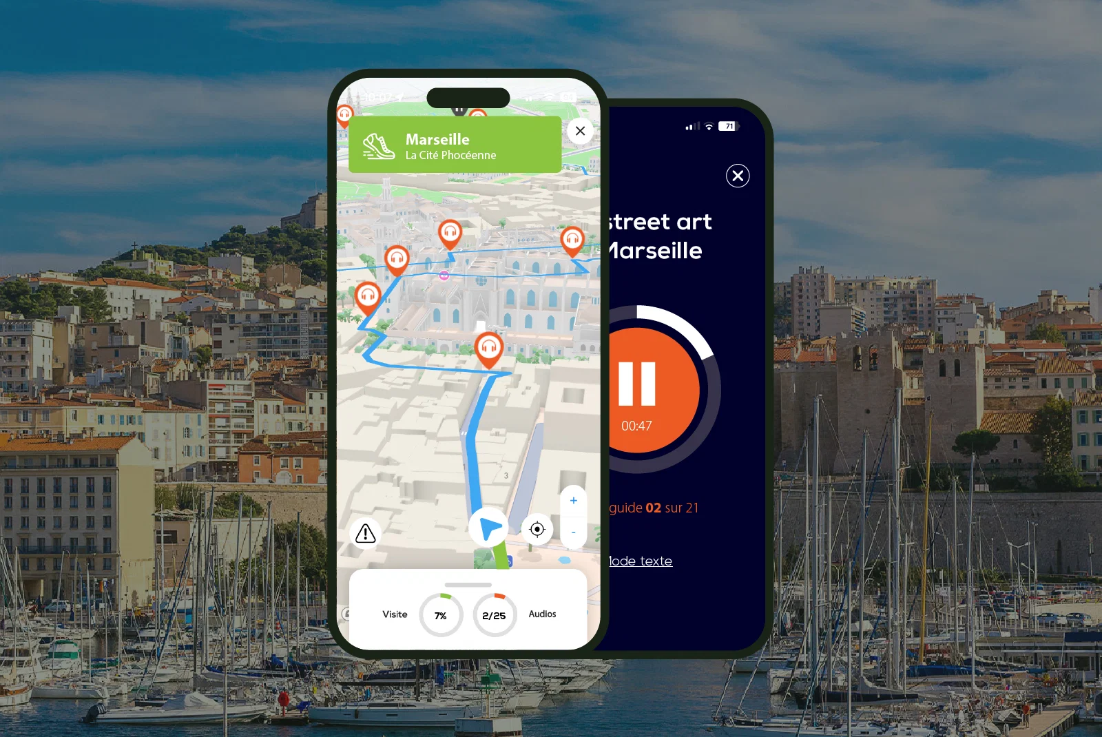 Marseille Visite audioguidée à pied 3h00 et 24 commentaires audios