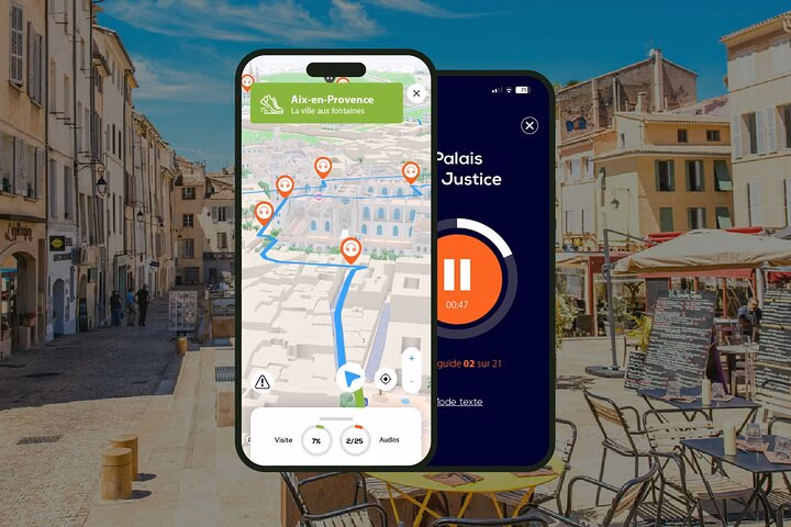 Aix-en-Provence Visite audioguidée à pied 2h20 et 24 commentaires audios