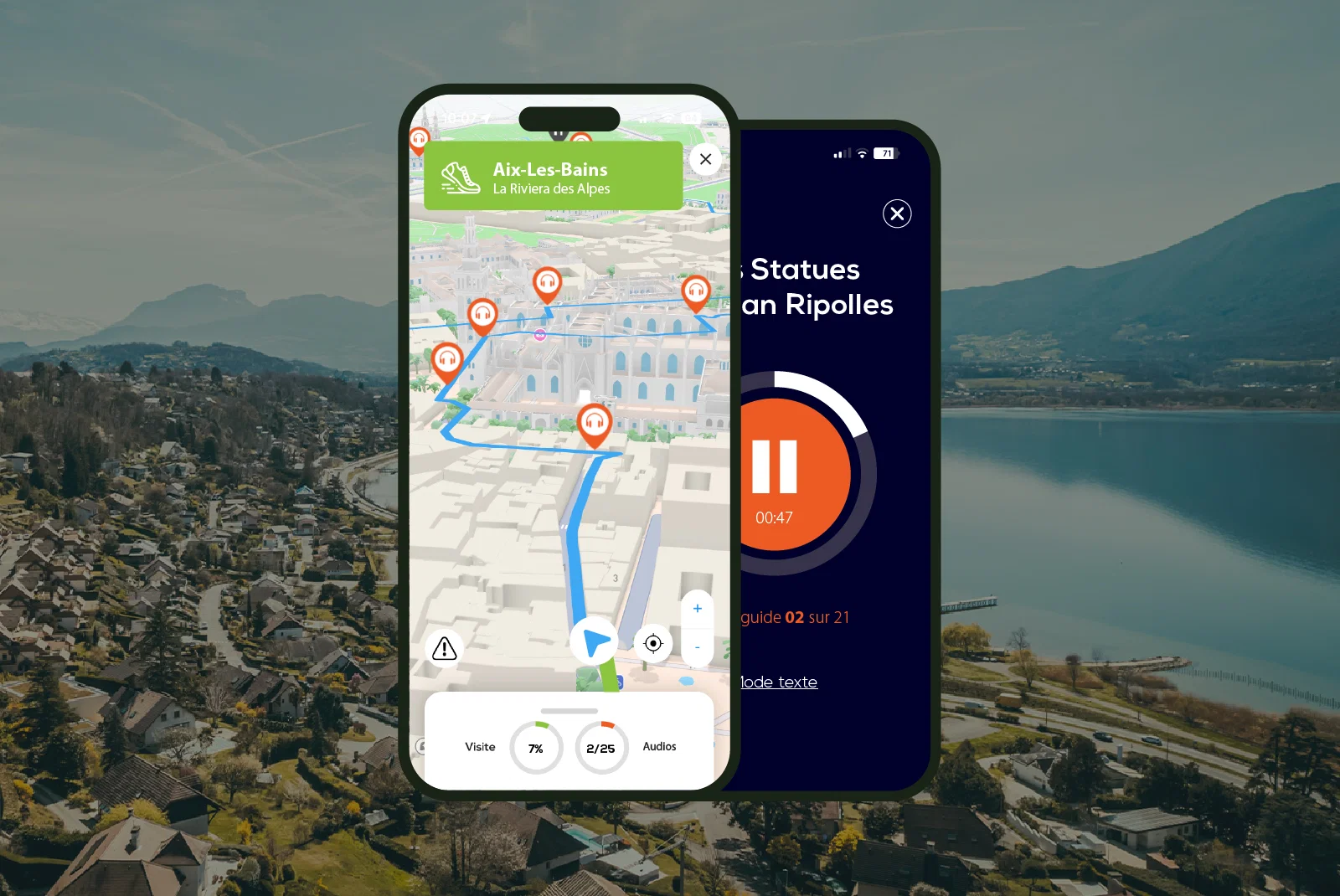 Aix-Les-Bains Visite audioguidée à pied 1h16 et 14 commentaires audios