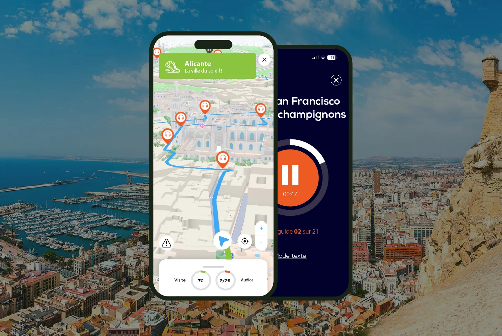 Alicante Visite audioguidée à pied 2h30 et 17 commentaires audios