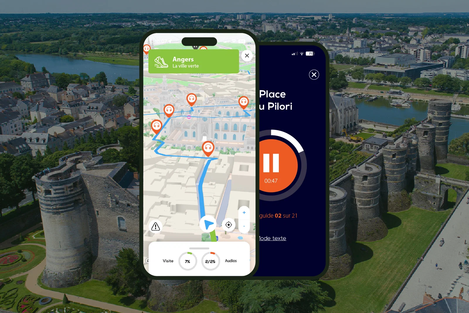 Angers Visite audioguidée à pied 2h15 et 22 commentaires audios