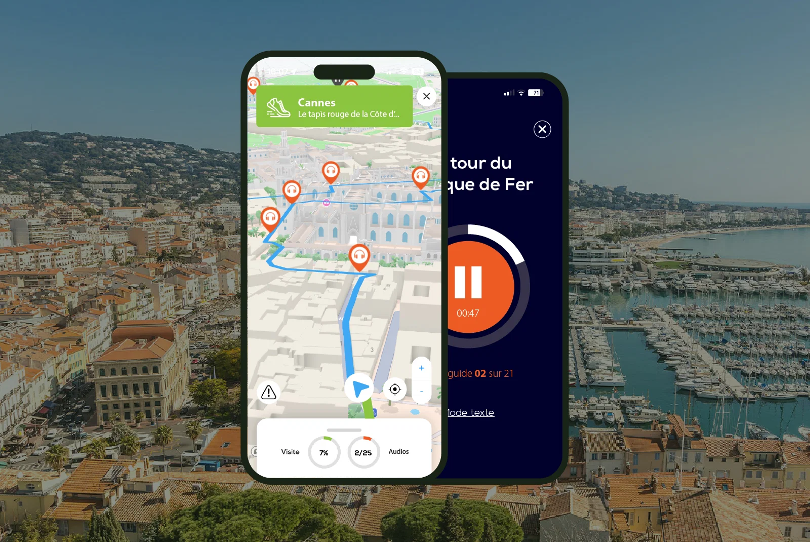 Cannes Visite audioguidée à pied 1h50 et 19 commentaires audios