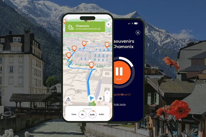 Chamonix Visite audioguidée à pied 1h30 et 22 commentaires audios
