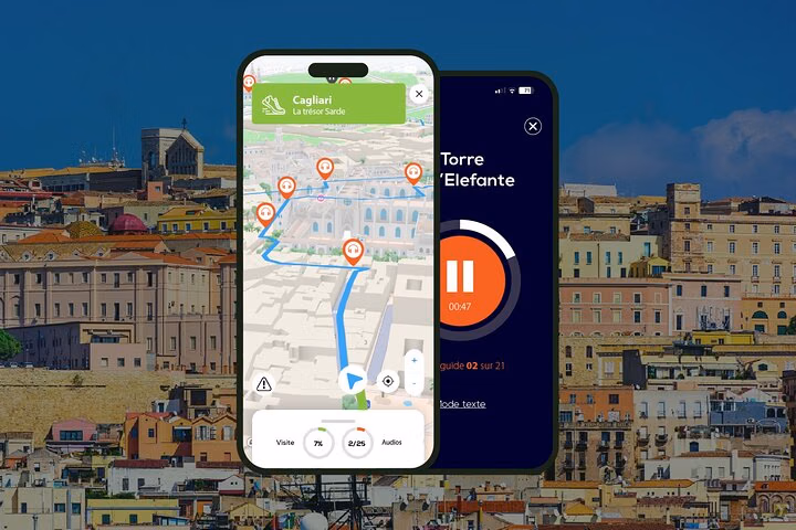 Cagliari Visite audioguidée à pied 1h50 et 17 commentaires audios