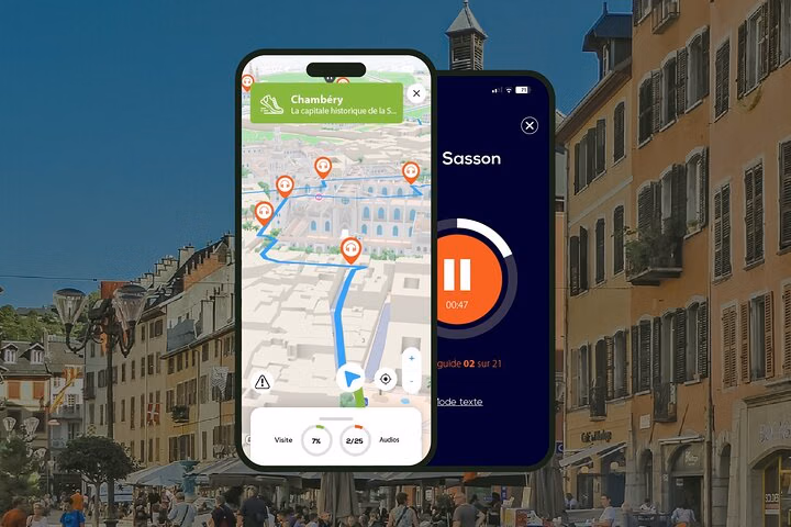 Chambéry Visite audioguidée à pied 1h30 et 23 commentaires audios