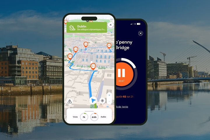 Dublin Visite audioguidée à pied 3h45 et 20 commentaires audios