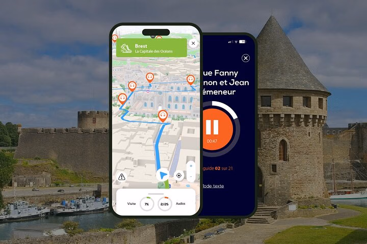 Brest Visite audioguidée à pied 3h30 et 27 commentaires audios