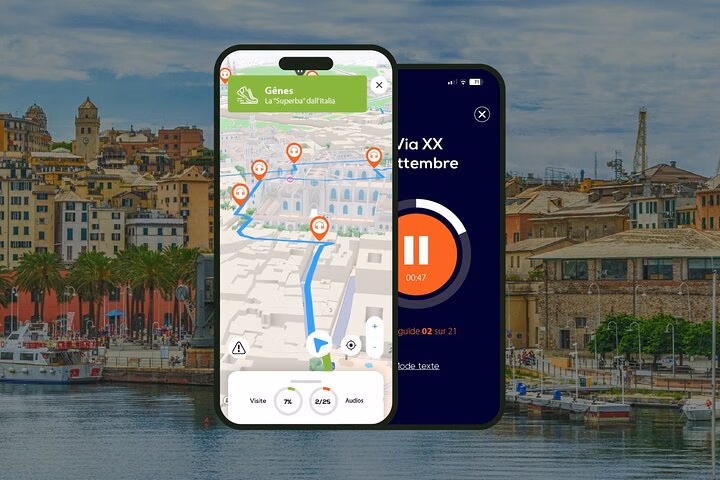 Gênes Visite audioguidée à pied 1h50 et 21 commentaires audios