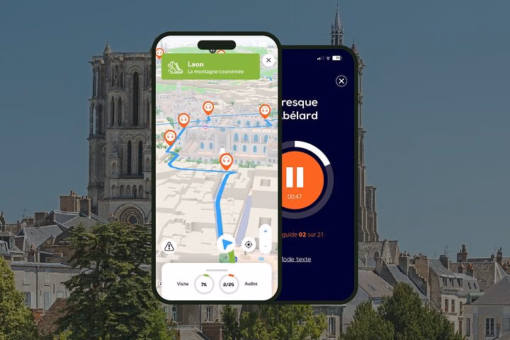 Laon Visite audioguidée à pied 1h40 et 15 commentaires audios
