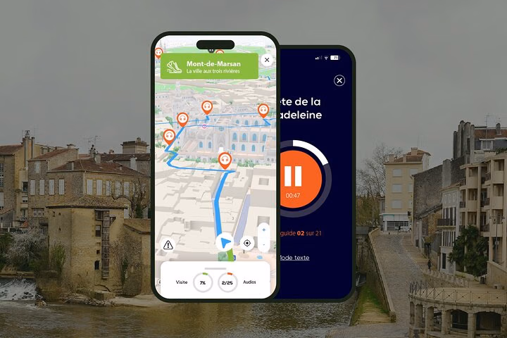 Mont-de-Marsan Visite audioguidée à pied 1h et 20 commentaires audios