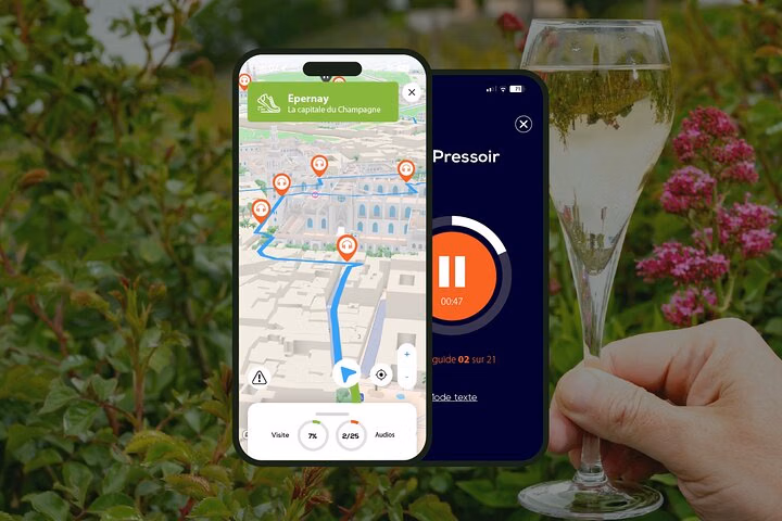 Epernay Visite audioguidée à pied 1h00 et 15 commentaires audios