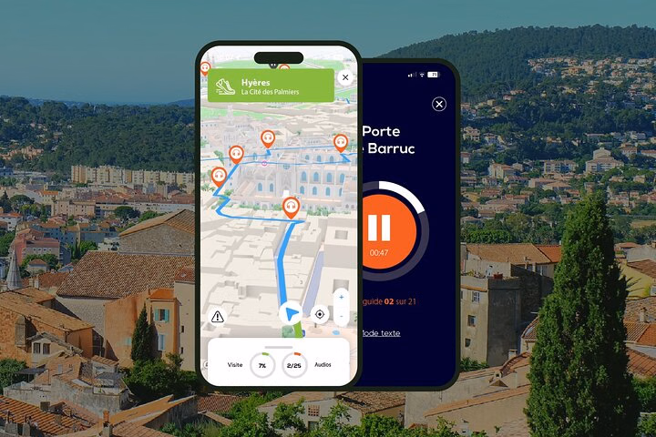 Hyères Visite audioguidée à pied 1h40 et 18 commentaires audios