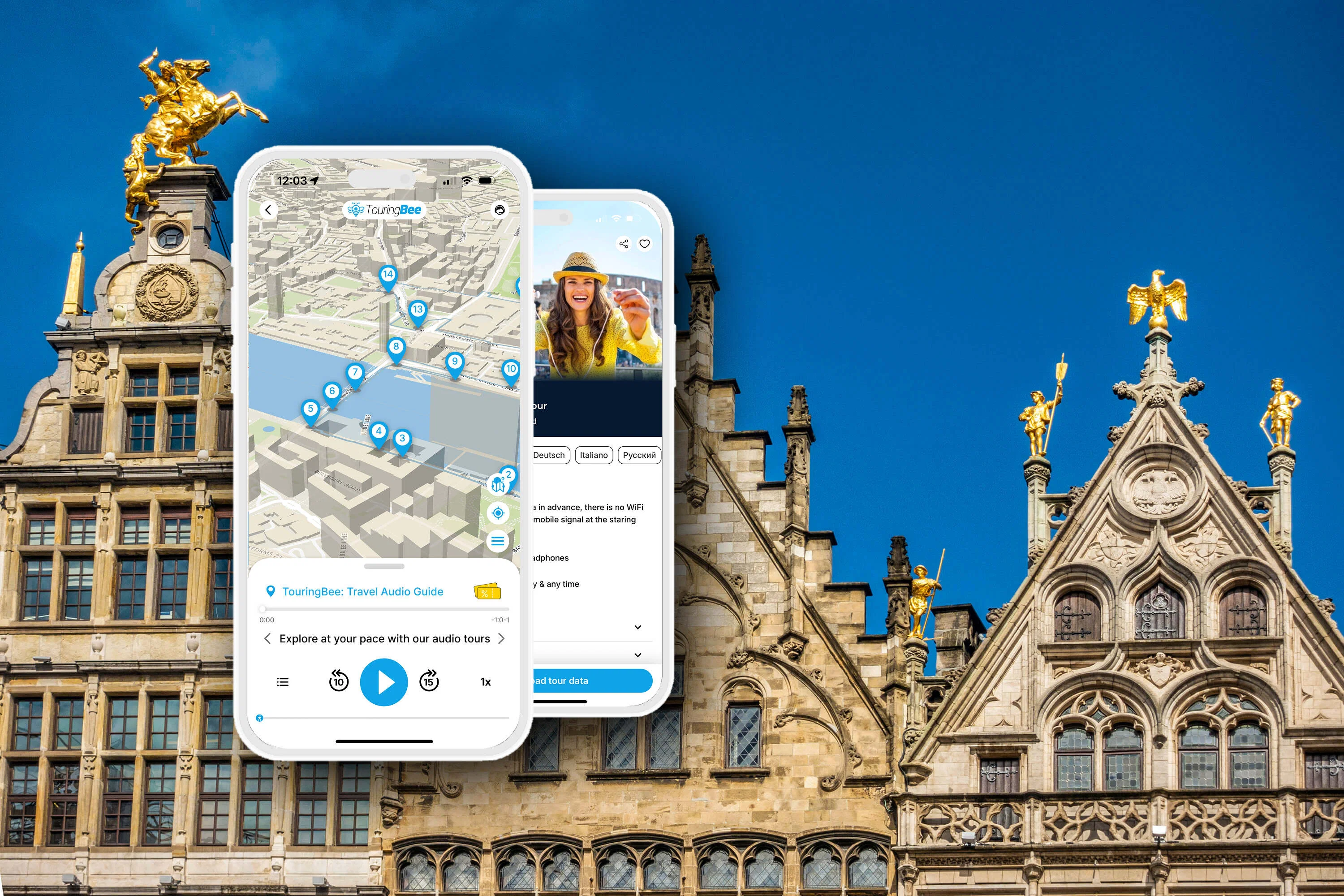Antwerp City Walking Tour with Audio Guide App