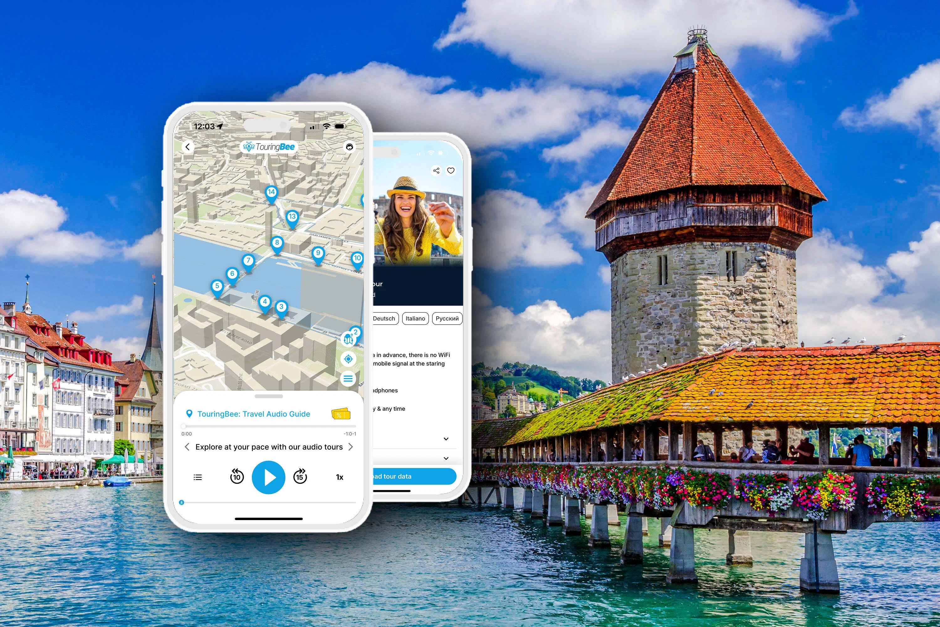 Lucerne City Walking Tour with an Audio Guide App