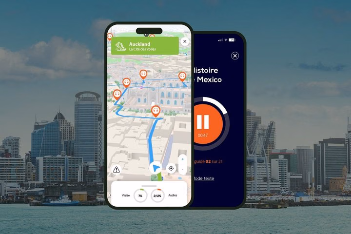 Auckland Visite audioguidée à pied 1h30 et 17 commentaires audios