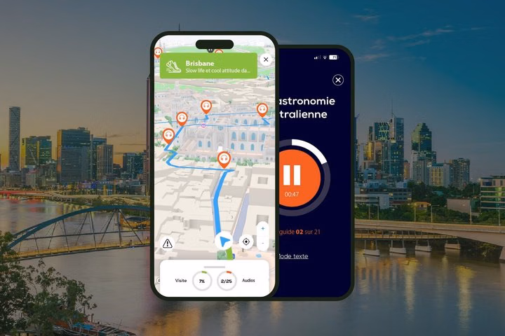 Brisbane Visite audioguidée à pied 3h15 et 18 commentaires audios