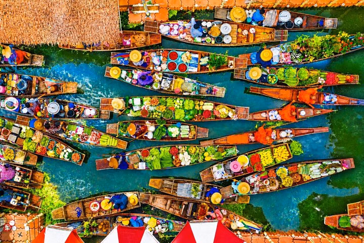 Bangkok: Floating Market Boat & Maeklong Railway Market Tour