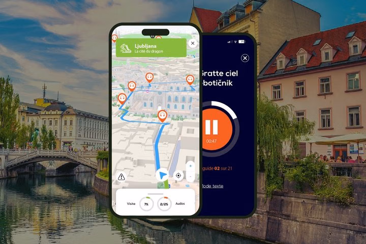 Ljubljana Visite audioguidée à pied 2h30 et 26 commentaires audios