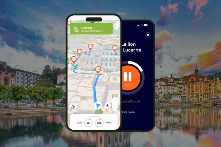 Lucerne Visite audioguidée à pied 1h40 et 28 commentaires audios