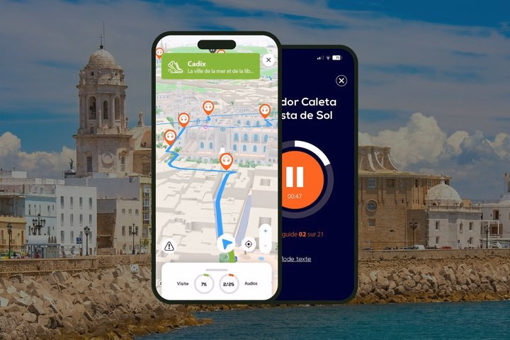 Cadix Visite audioguidée à pied 2h30 et 25 commentaires audios