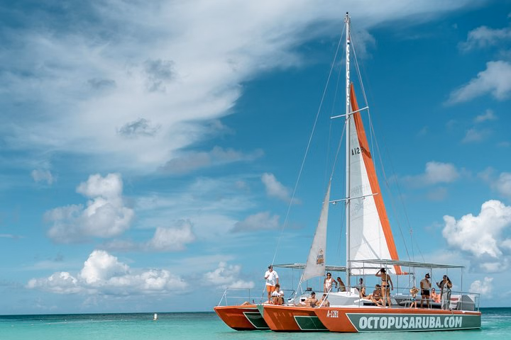Aruba Private Catamaran Charter with Snorkeling, Open Bar, and a Meal