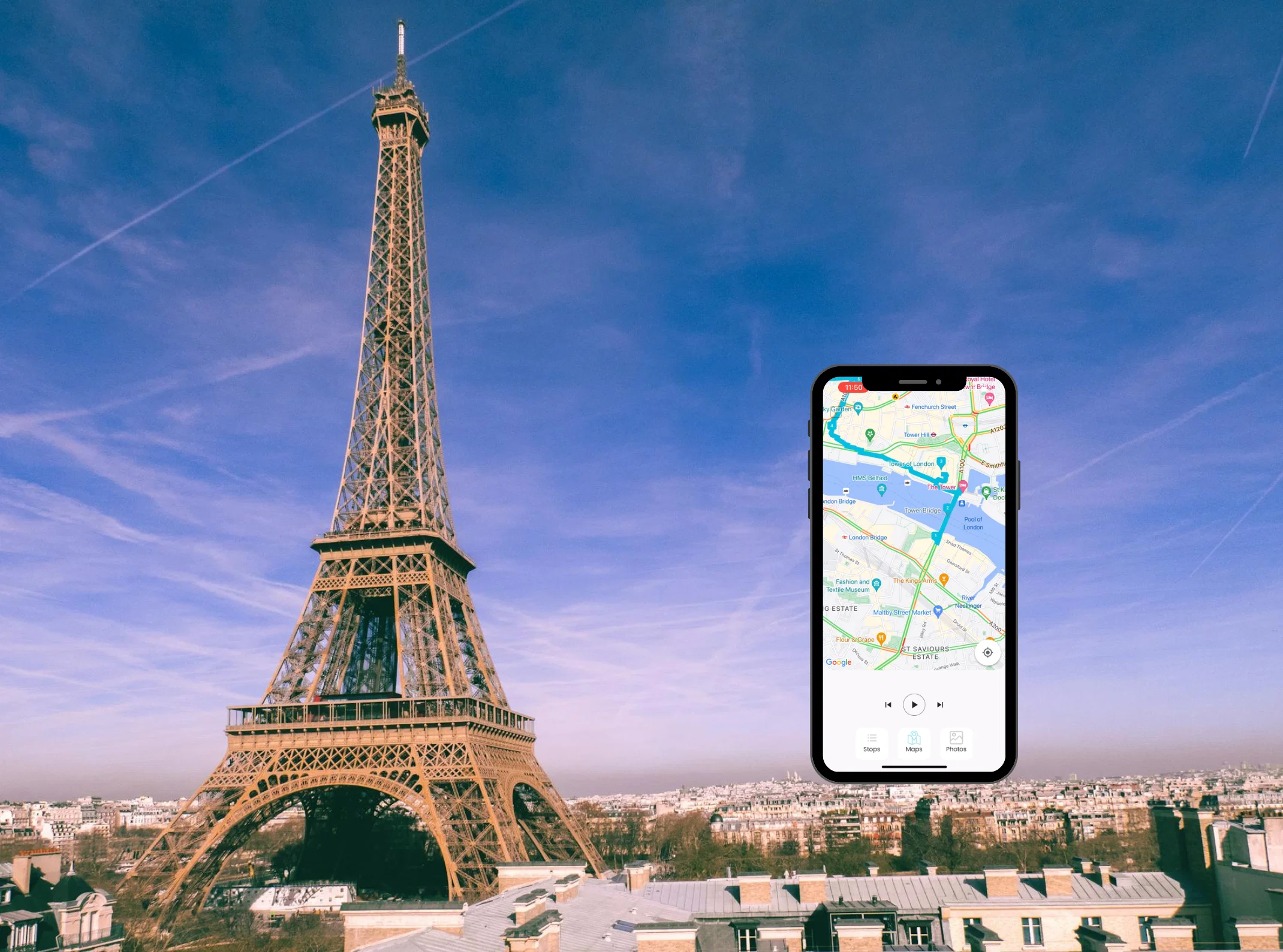Paris Highlights self-guided walking tour with smartphone app